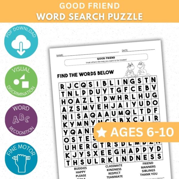 Good Friend Activity - Word Search