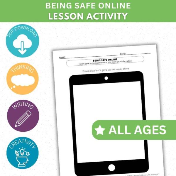 Being Safe Online Activity Worksheet - Drawing