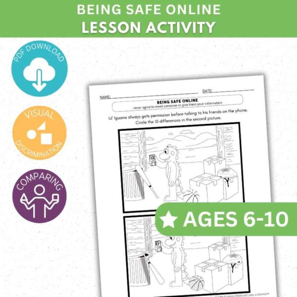 Being Safe Online Activity Worksheet - Find the Differences