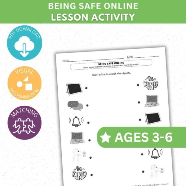 Being Safe Online Activity Worksheet - Matching