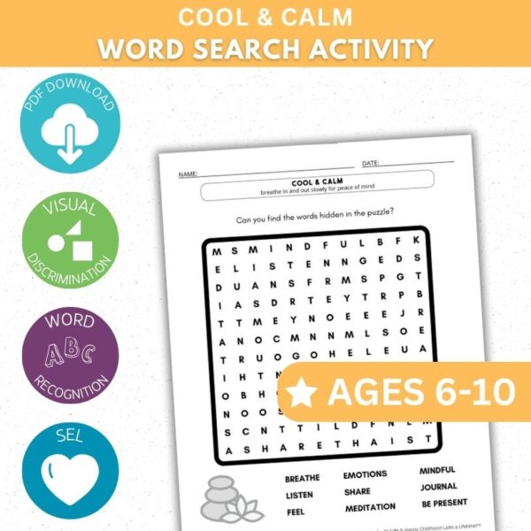 Cool & Calm Activity - Word Search