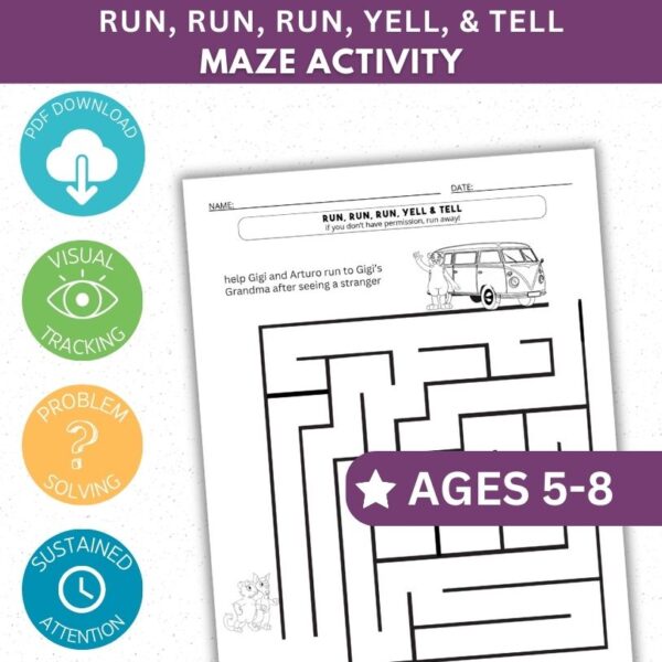 Run, Run, Run, Yell & Tell Activity - Maze