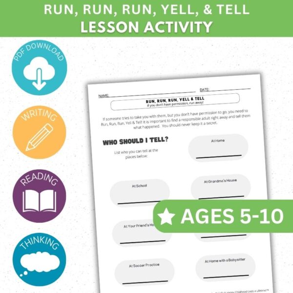 Run, Run, Run, Yell & Tell Activity - Listing